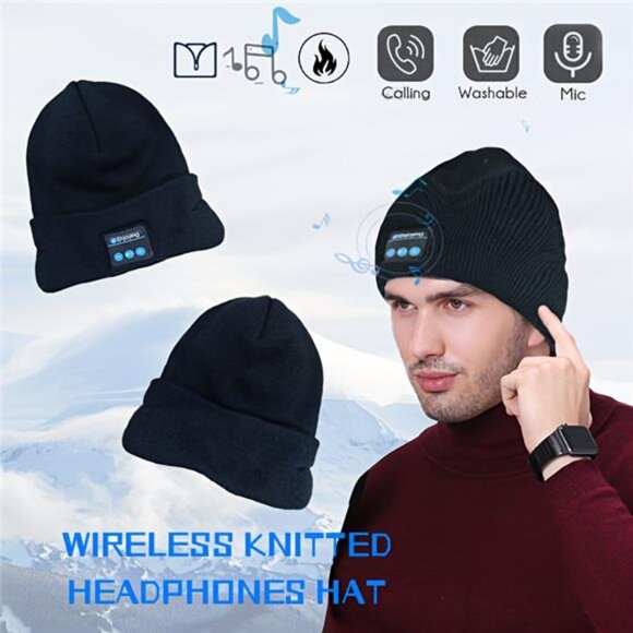 Winter Sports Bluetooth Hat Warm Beanie Music Wireless Bluetooth Headset - Picture 1 of 7